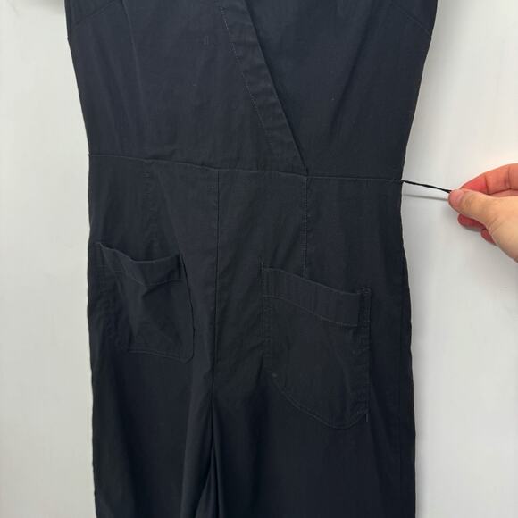 Maeve by Anthropologie The Colette Wrap Jumpsuit Sz 6 Black Wide Leg *No Belt - Picture 7 of 16
